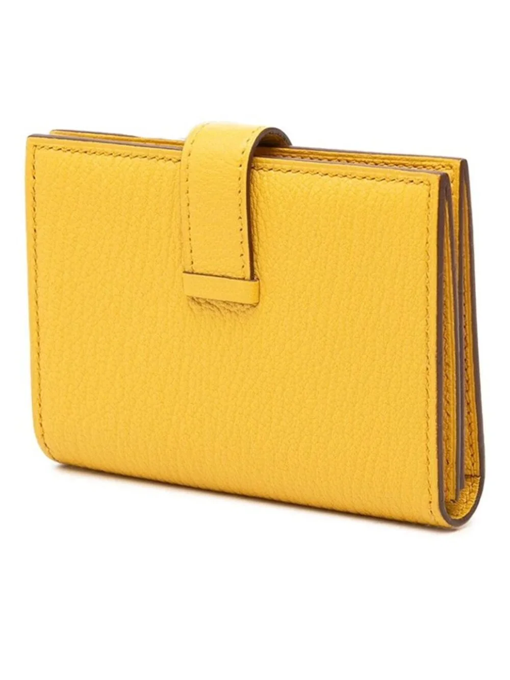 Hermes Bearn Card Case Sun Yellow Silver Chevre